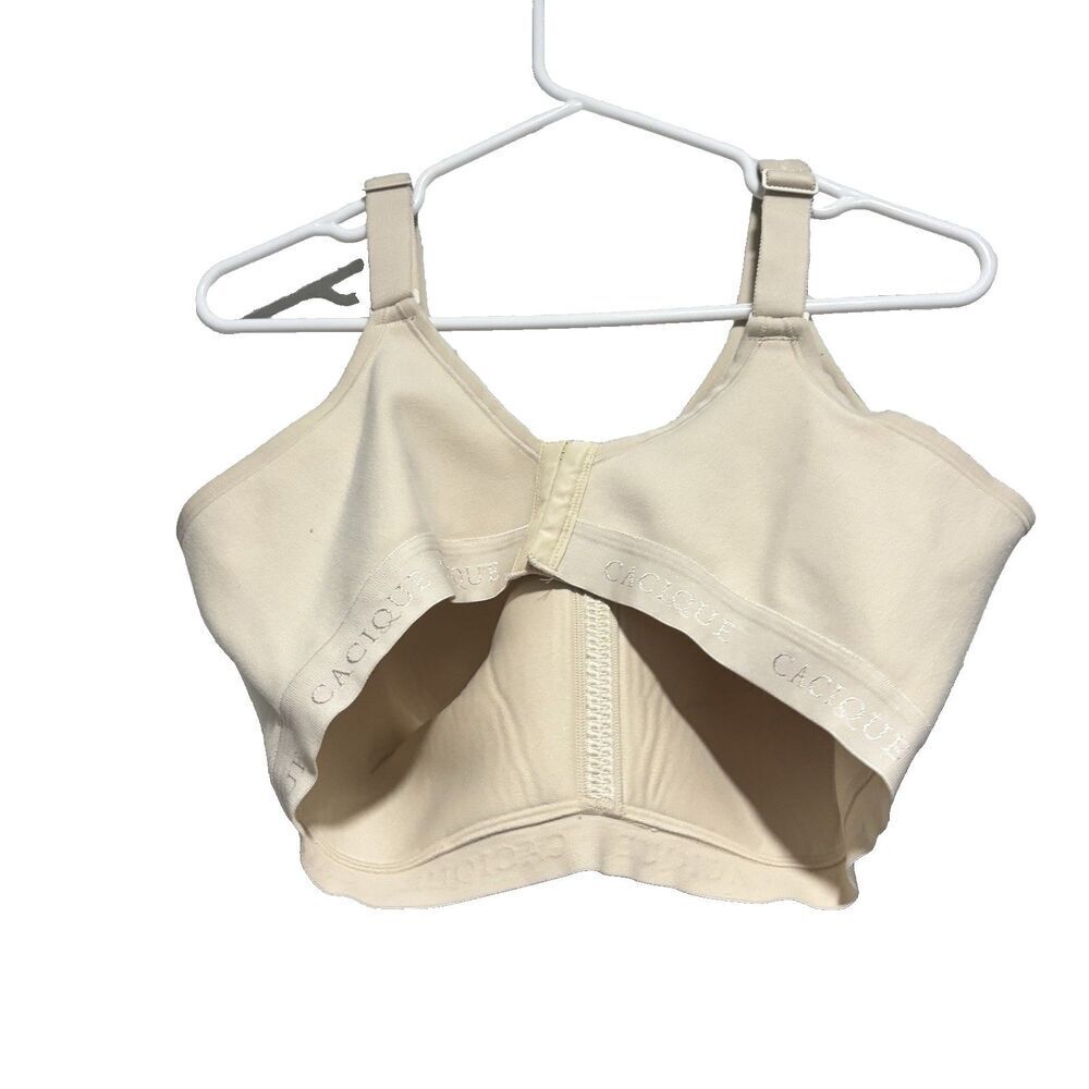 Cacique Bra Size 42DDD‎ Cream Cotton Unlined Full Coverage No-Wire - Picture 2 of 5